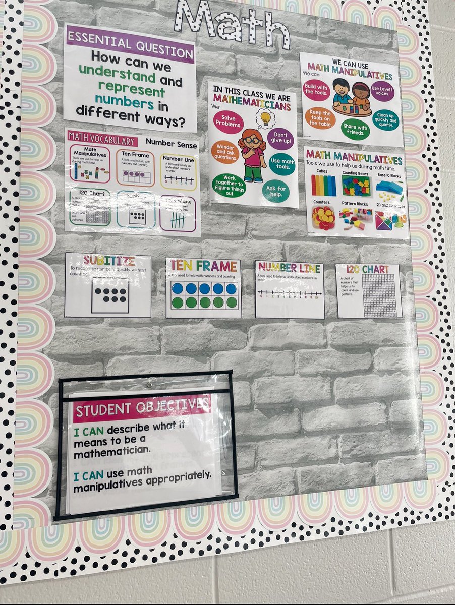 MissWinkelman's tweet photo. 1st grade spent time working on number sense, practicing using math tools, and learning what it means to be a mathematician! Now onto addition and subtraction situations and strategies! ✏️🔢🤍 https://t.co/z1ecntzGTR