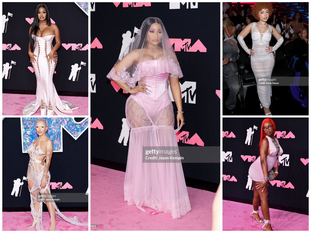 KingSeanSwae's tweet photo. Nicki Minaj &amp; Her Sisters at the #VMA 🩷 https://t.co/gqq0jDOywY