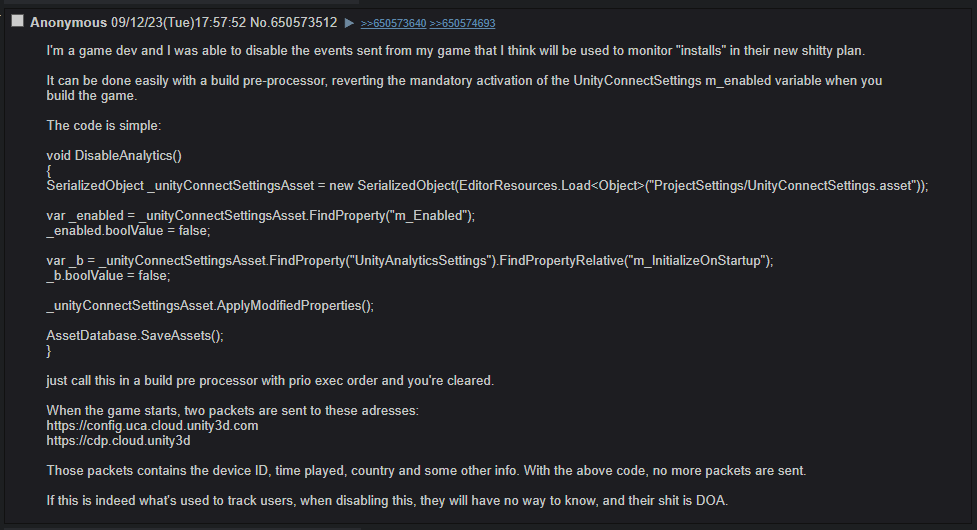 Boy I wonder what #gamedev and #unity3d folks think of the idea of having this code only work, say, 1 in every 20 executions.