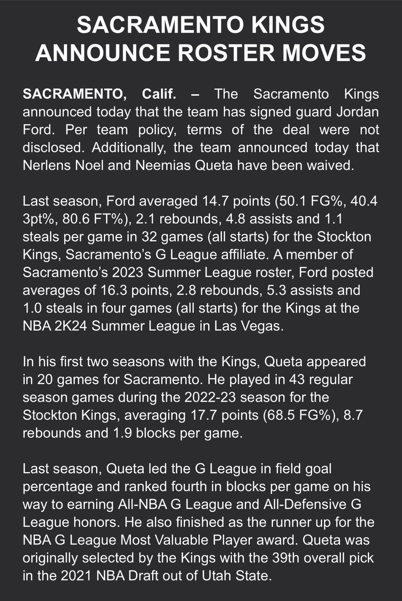 Stockton Kings Neemias Queta Earns All-NBA G League and All