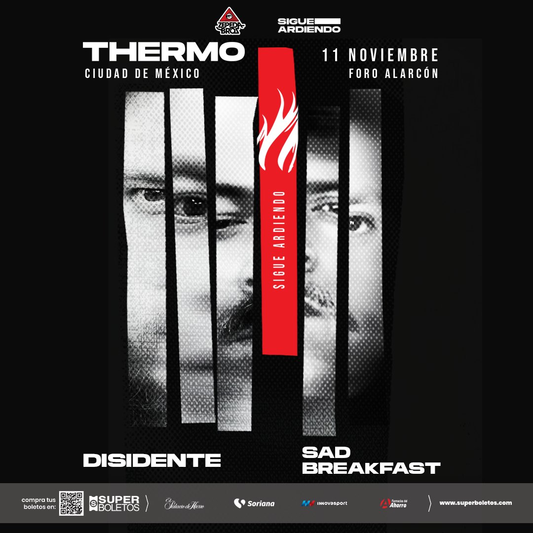 SadBreakfast's tweet photo. 11 de noviembre | @ForoAlarcon | CDMX

@ThermoBand | @disidenterock | @SadBreakfast 

Tickets: https://t.co/811qY1D0Fc https://t.co/UrIClW4Qbx