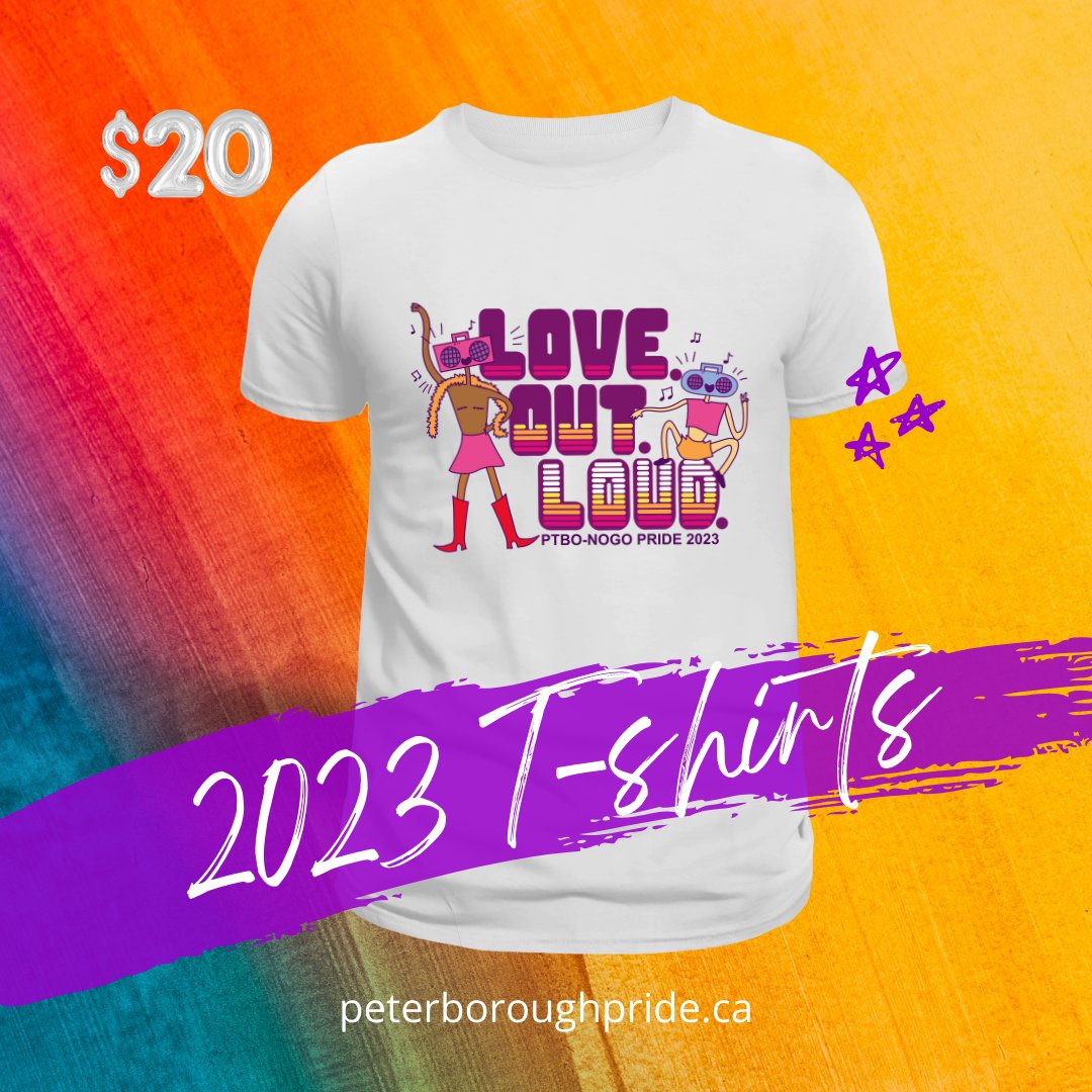 Have you gotten your PTBO-NOGO Pride 2023 T-Shirts?⁣
The Limited Edition 2023 Peterborough Pride T-shirts featuring the sharp “LOVE. OUT. LOUD." design are available.

📍Pick yours up at Watson &amp; Lou (383 Water Street) or Plant Goals (383 Water Street) in down...
