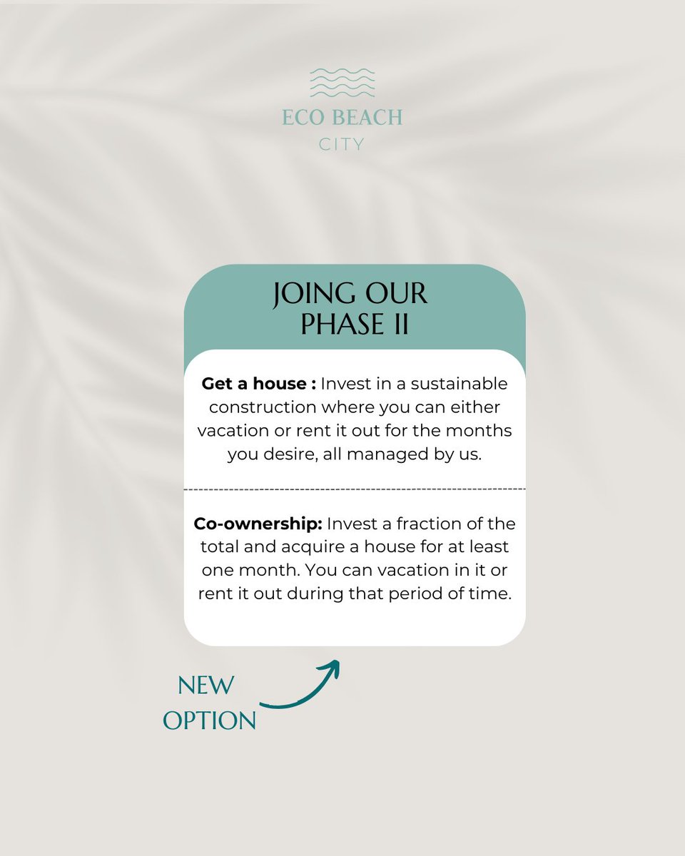 ecobeachcity's tweet photo. IMPORTANT: Phase II is starting 🌴 https://t.co/zo18M13Rv2