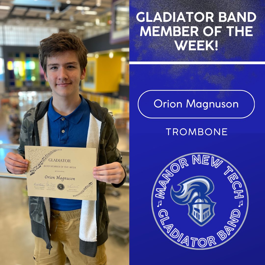 Congrats to our most recent Gladiator Band Members of The Week! These gentlemen are fantastic musicians and excellent leaders in the band department!