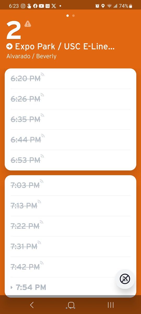 rantg1's tweet image. Appears that @MetroLosAngeles canceled all the Line 2 busses until 8 PM per the #TransitApp SMH.