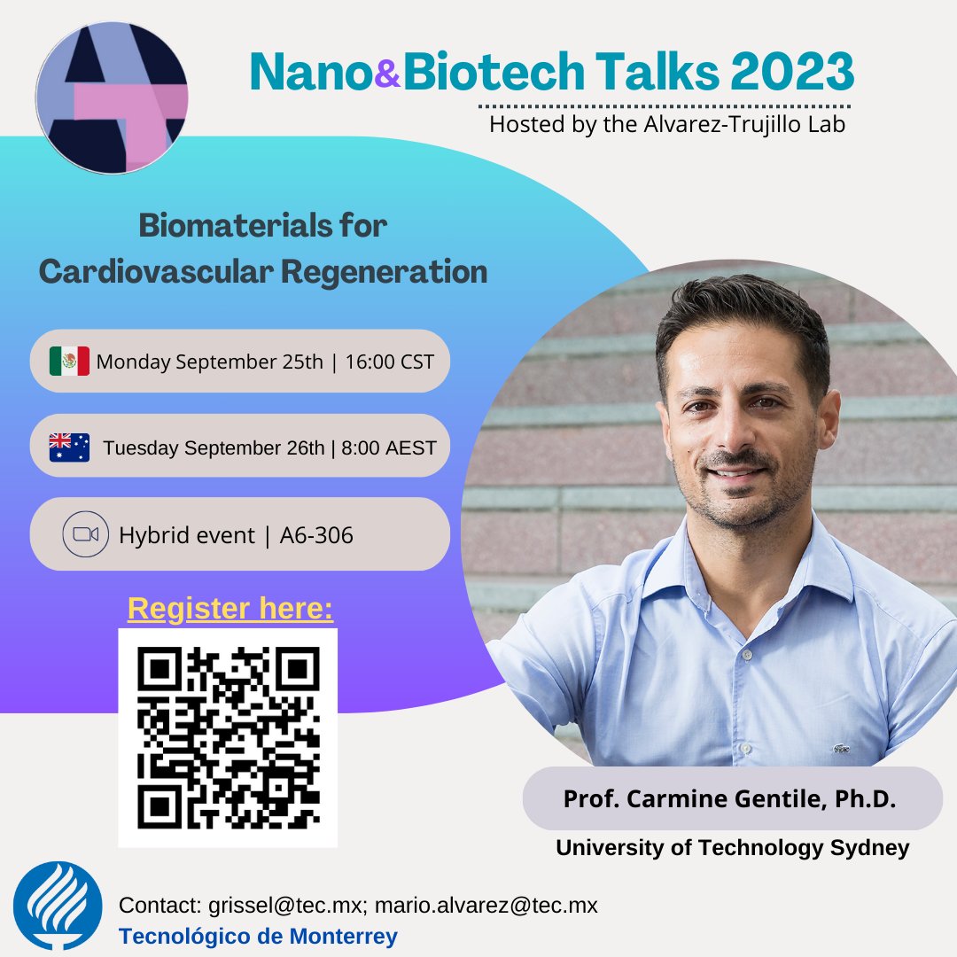 GrissSantiago's tweet photo. We so look forward to hearing Prof. @Carmine's talk next Monday!!! Don't miss this opportunity to learn from his spectacular research on cardiovascular 🫀 regeneration. @atlab @IngenieriasTec  @TecScience @MarioMoiss 
Register 👉 https://t.co/86oRSlRZgi https://t.co/iFqc0MeFX5