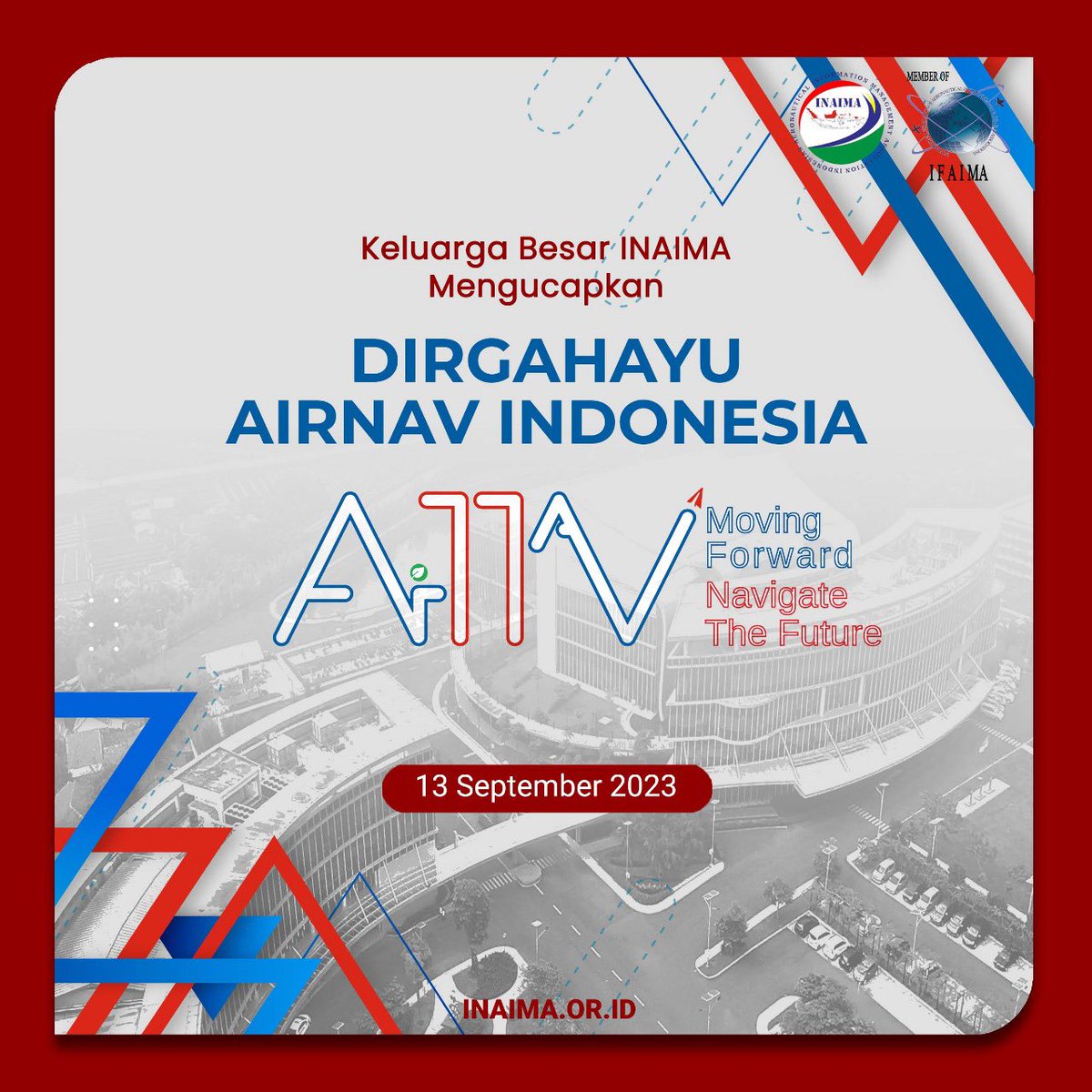INAIMA_'s tweet photo. Dirgahayu AirNav Indonesia ke 11.

Teruslah maju dalam memberikan layanan navigasi demi keselamatan penerbangan di langit Indonesia. 

Moving Forward Navigate the Future

#inaima #ifaima #hutairnav11 https://t.co/cHzYggefqM