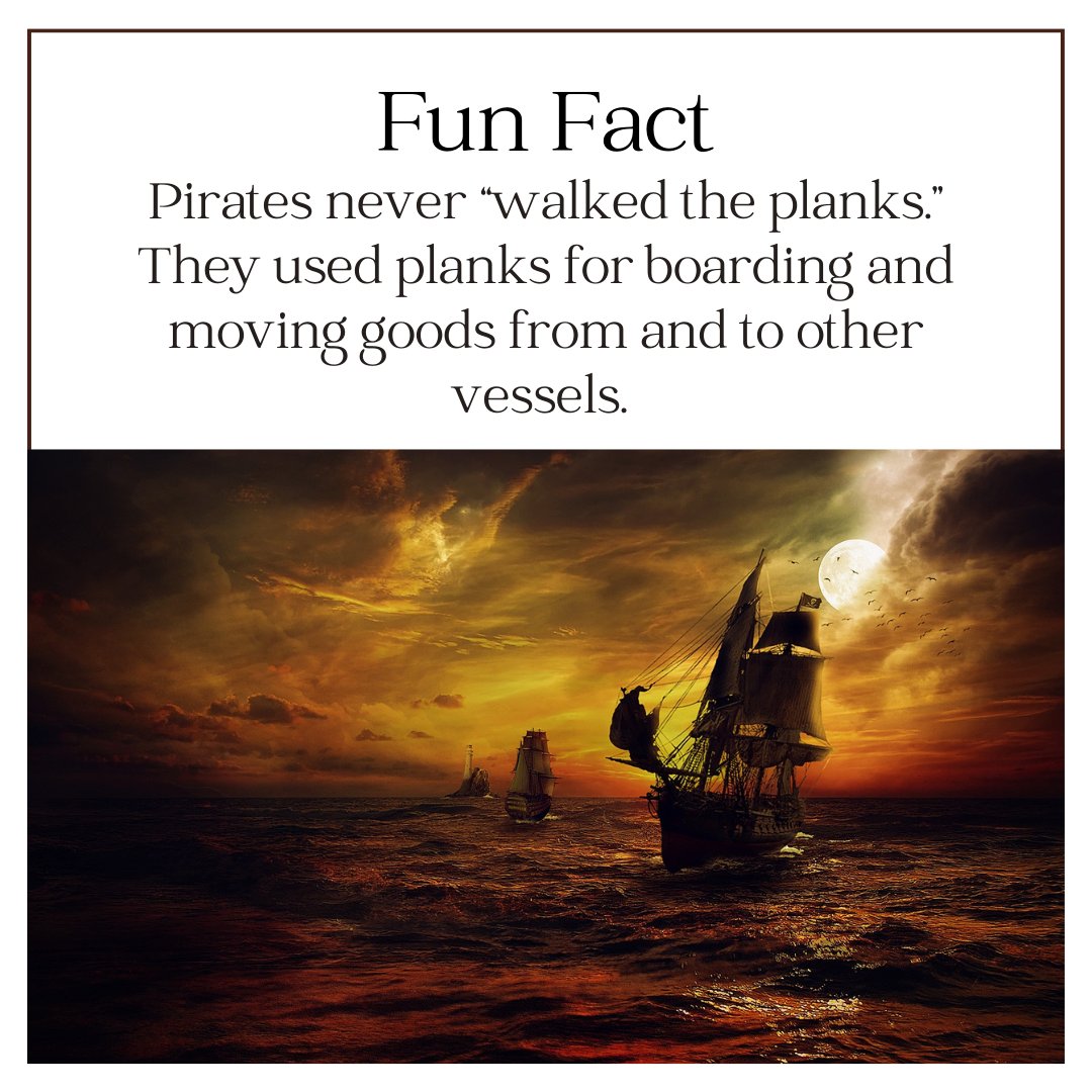 Blackbeard_Co's tweet photo. ☠️ Ahoy, pyrates! Time to debunk a classic #pirate myth! Contrary to popular belief, #Pirates didn't make their unfortunate victims walk the #plank! 🚫🏴‍☠️ Instead, planks were reserved for the heavy lifting of booty and cargo.

Dive into the #Real lore of pirates with us! https://t.co/YWU0wth1Ck