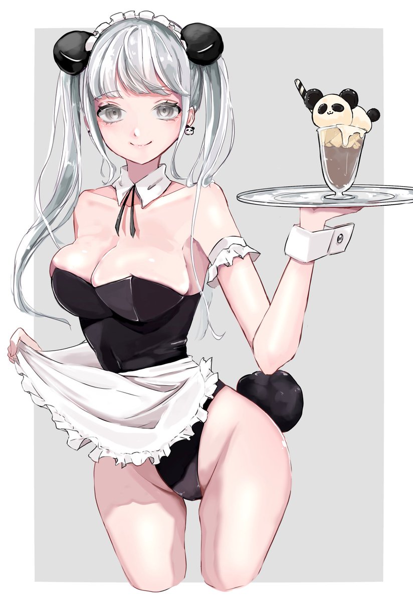 marupoke_illust's tweet image. 🐼×🫖×👯‍♀️
「ご注文は？」

#Illustrat