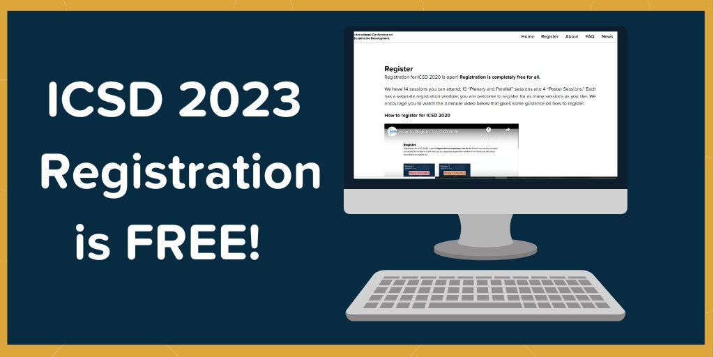 This year's #ICSD2023 is happening September 18-20 in a hybrid format! Join other sustainable development experts and enthusiast at <a href="/icsd_conf/">ICSD</a> as we focus on making a more inclusive and sustainable planet. 🌎
→ ic-sd.org/register/