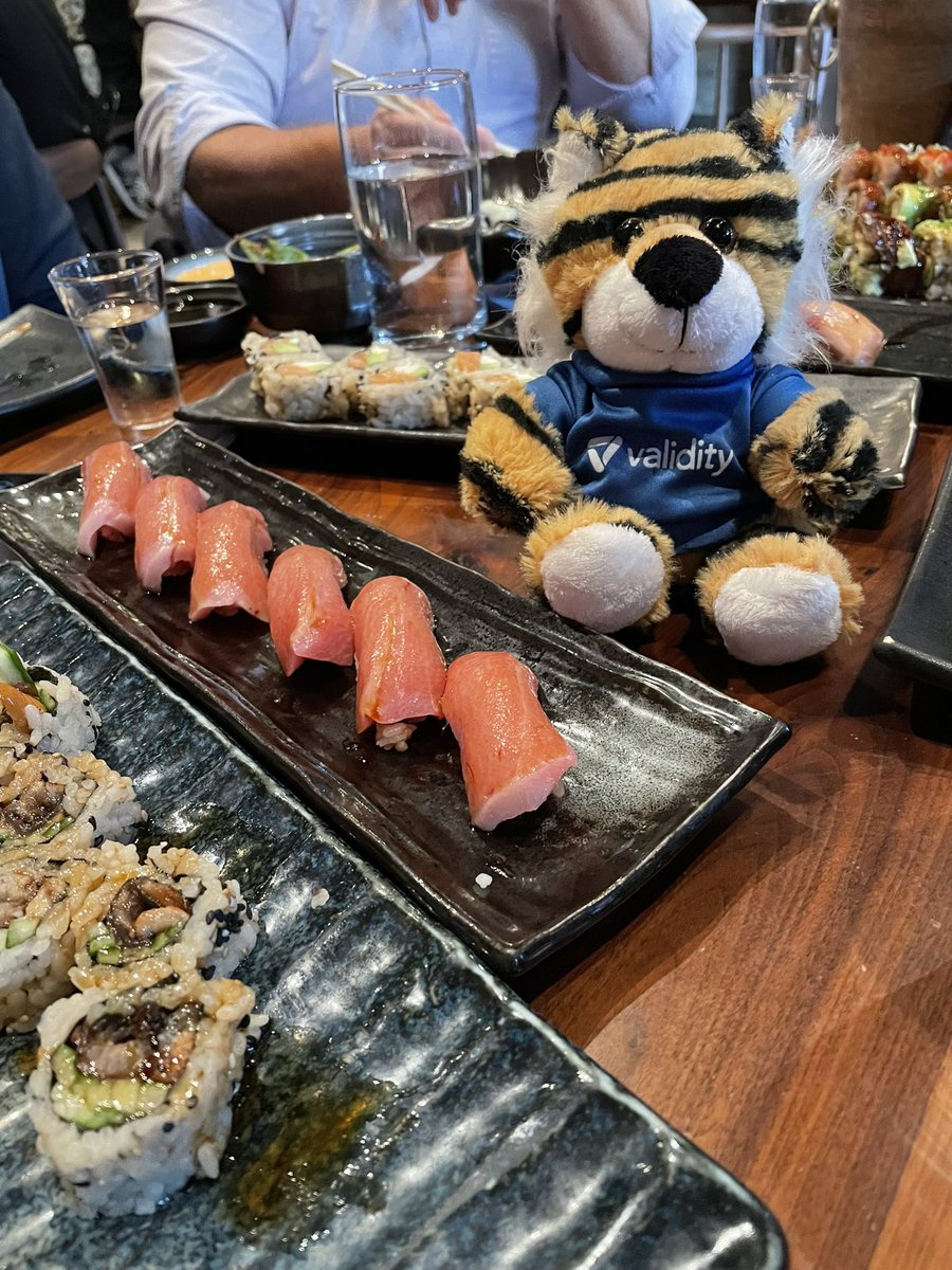 Where does the <a href="/TrustValidity/">Validity</a> tiger go after a long day at Dreamforce?  For some great Sushi at Hakashi on SF