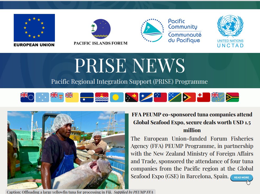 Read our latest #PRISE Newsletter to see what #SPIRITproject #SAFEPacific #IMPACTPacific and #PEUMP are doing for Trade Facilitation in the Pacific Region.

👉…5-4f8c-937a-260d3475dc51.usrfiles.com/ugd/b43857_a42…