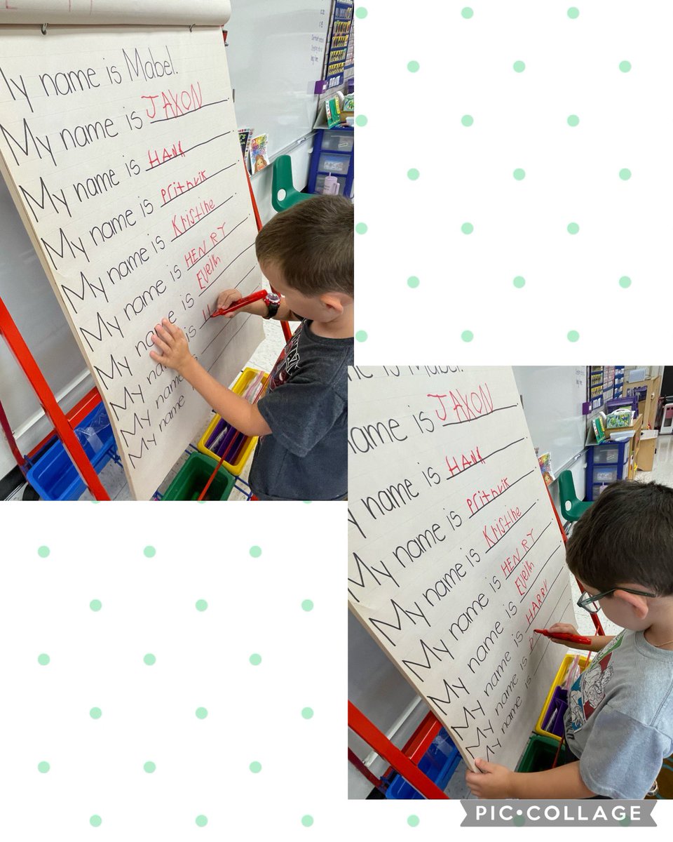 Today we shared the pen and began creating our class name chart! @TCRWP #zumpettaszone