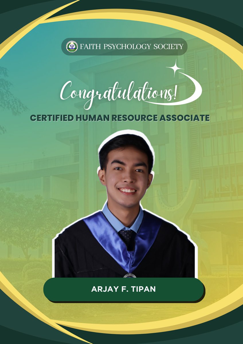 TheFAIPS's tweet photo. 🔱 TATAK FAIPS 🔱

CHRA PASSERS

Congratulations to our former Psychmates for passing the Certified Human Resource Associate (CHRA) Assessment Examination conducted last July 27, 2023 (Notre Dame of Jolo College) and August 26-27, 2023 (National Batch).

#AdAstraSikolohiya https://t.co/a2H9z4oP8t