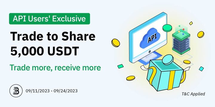 BitMartExchange's tweet photo. 🌟 Exclusive for API Users 🌟
Trade to share the 5,000 USDT prize pool! The more you trade, the more you receive 💰

🎁 Additional rewards available for new users

Join now: https://t.co/xWhphHKBCH https://t.co/zCEPLhwj8D