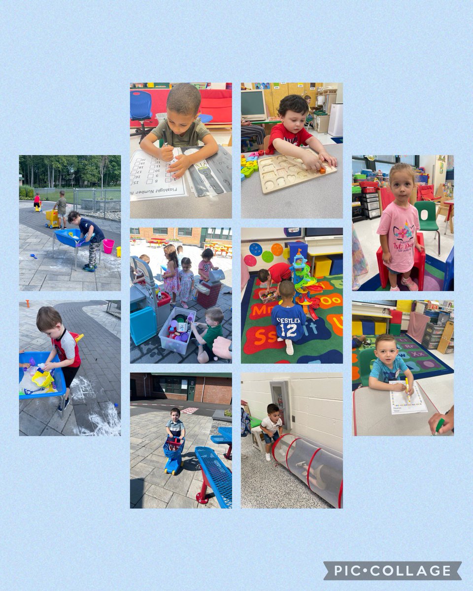 Preschoolers enjoying coloring, painting, puzzles, numbers, letters, books, cars, play dough, and playing in our outdoor learning environment. @SycamoreECLC @HazletProud
