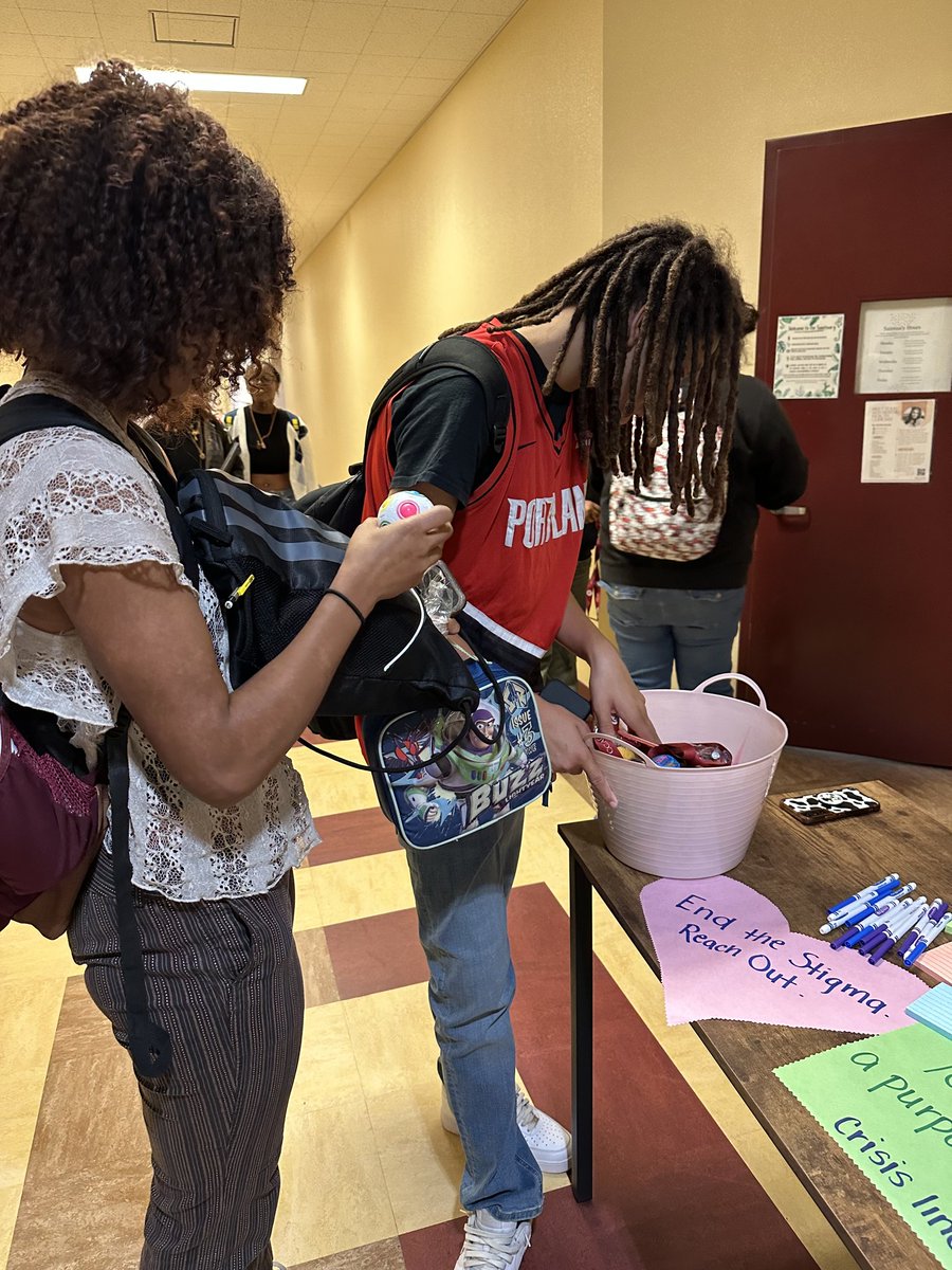 Students are participating in activities for National Suicide Prevention Week by writing messages to peers for the "What could you say?" Wall. You have what it takes to help! <a href="/VVUHSD/">Victor Valley UHSD</a>