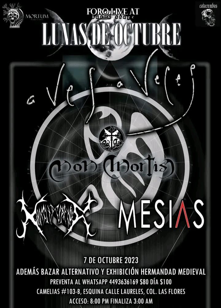 Nos vemos este próximo 07 de octubre en Aguascalientes junto a <a href="/NonMortisBand/">NON MORTIS</a>, Mesías y Kind Mit Puppenkopf.
Foro Live At.

Y el vuelo continúa…
#AvesAVecew