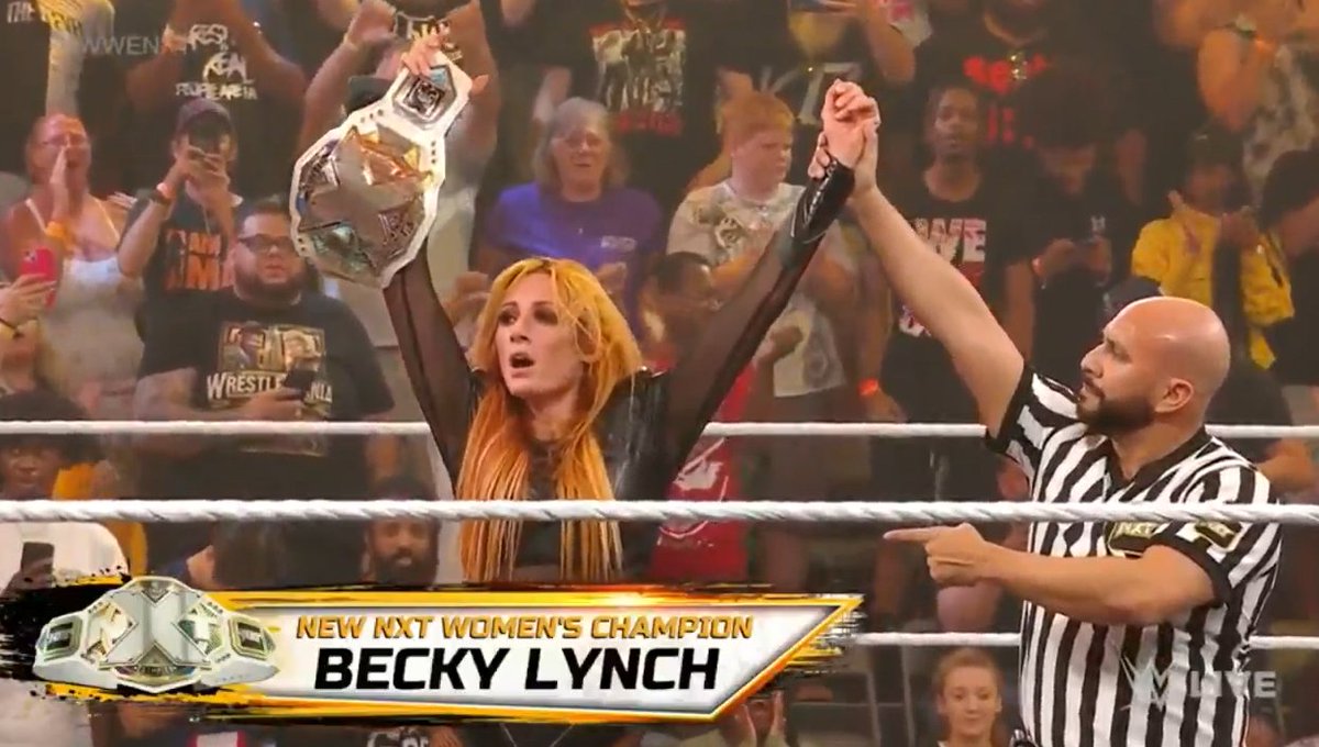 Fightful's tweet photo. Becky Lynch is the NEW NXT Women's Champion.

#WWENXT https://t.co/Md30MIxFoG