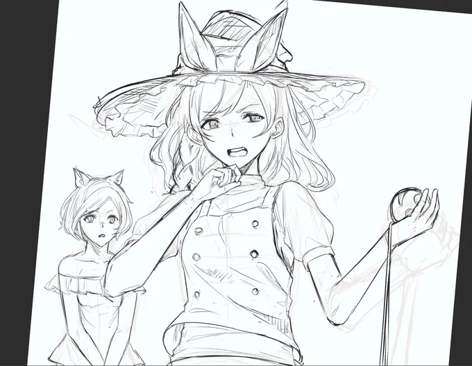 次描く予定の魔理ちゃんラフ～🧙‍♀️🧙‍♀️ 