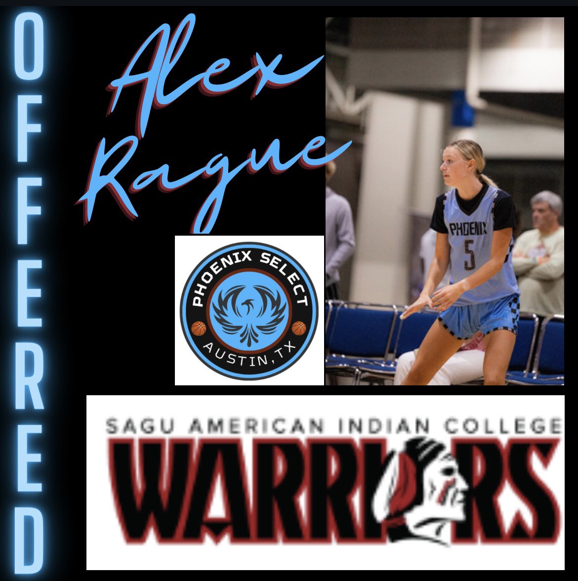 phoenixselect's tweet photo. Phoenix 2024 5’11” guard @AlexRague1 picks up an offer to @SAGU_WBB in Phoenix, Arizona! This is her 2nd offer to play college basketball! #phoenixProud @lhsladylionsbb @MasonHAsher https://t.co/TJb8MDTTtu