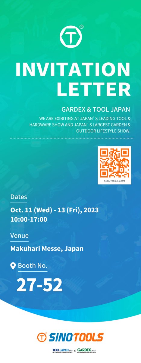 Frances41175709's tweet image. Welcome to visit our booth 
#japan #handwarefair #intertool #garden&amp;amp;tool Japan 
Booth number:27-52