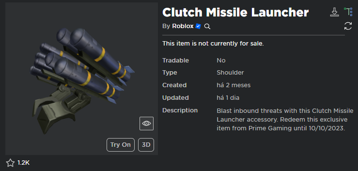 FREE ACCESSORY! HOW TO GET Clutch Missile Launcher! (ROBLOX