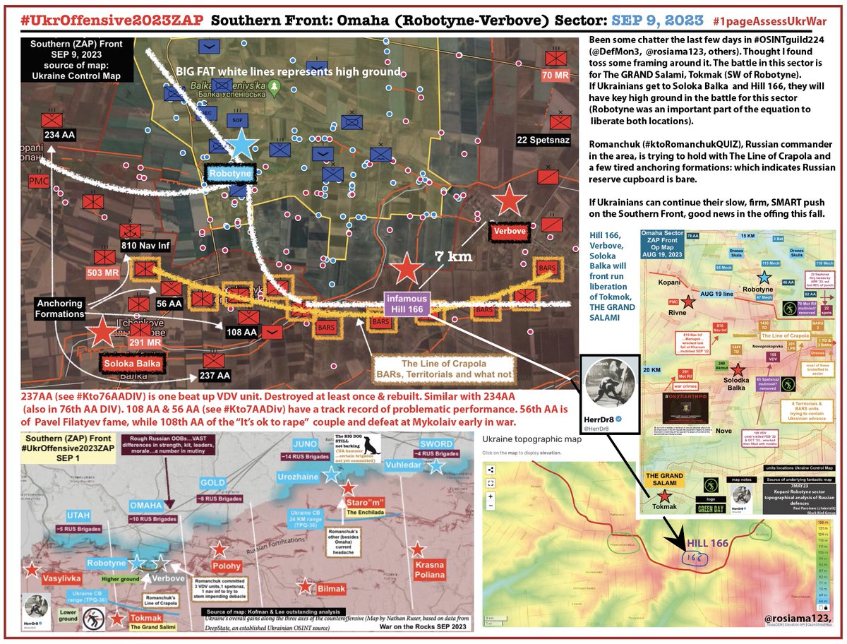 HerrDr8's tweet photo. #TheOrcTriangle #UkrOffensive2023ZAP #1pageassessukrwar 

It's all connected (repost of @Osinttechnical item below). 3 points in the triangle (chart bottom left from last NOV) of Ukraine's plan to liberate Southern Front (including Crimea) using a BH Liddell Hart indirect strategy: slow, steady, smart and firm push.

 Black Sea Fleet has been toast for months. Ukraine continuing the mop up. Good luck to Russia supplying Crimea without a land bridge, Kerch bridge or fleet.