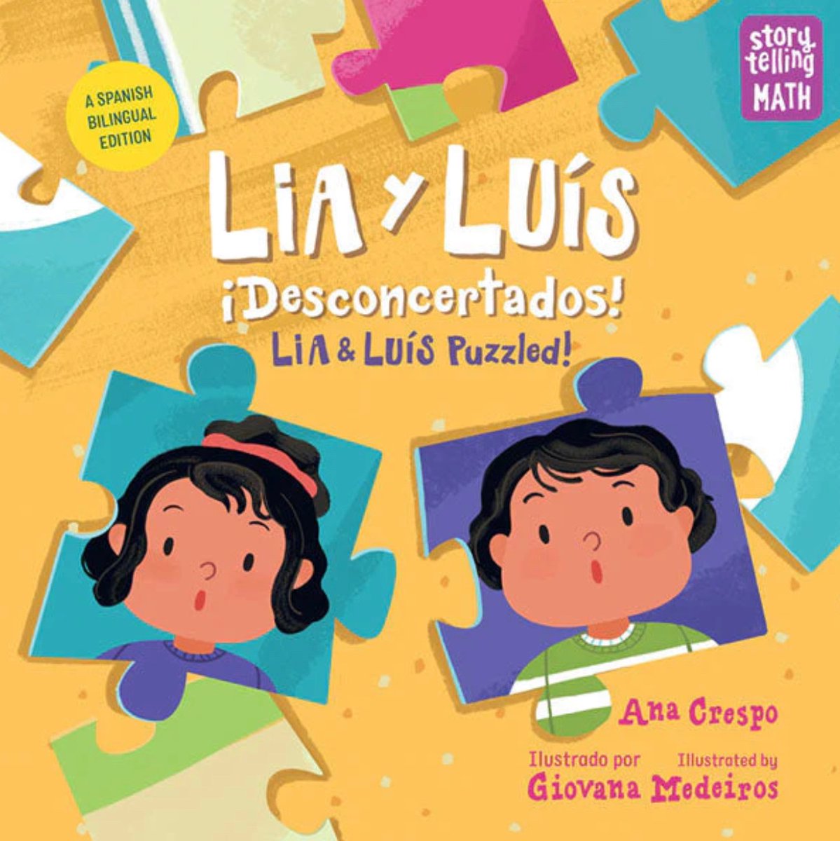Almost at the last minute… Welcome to the world, Lia & Luís: ¡Desconcertados! Like every #picturebook in the super important #StorytellingMath series, the Spanish Bilingual edition of Puzzled! is available in hardcover and paperback. @giovanamedeiros @charlesbridge @EastWestLit