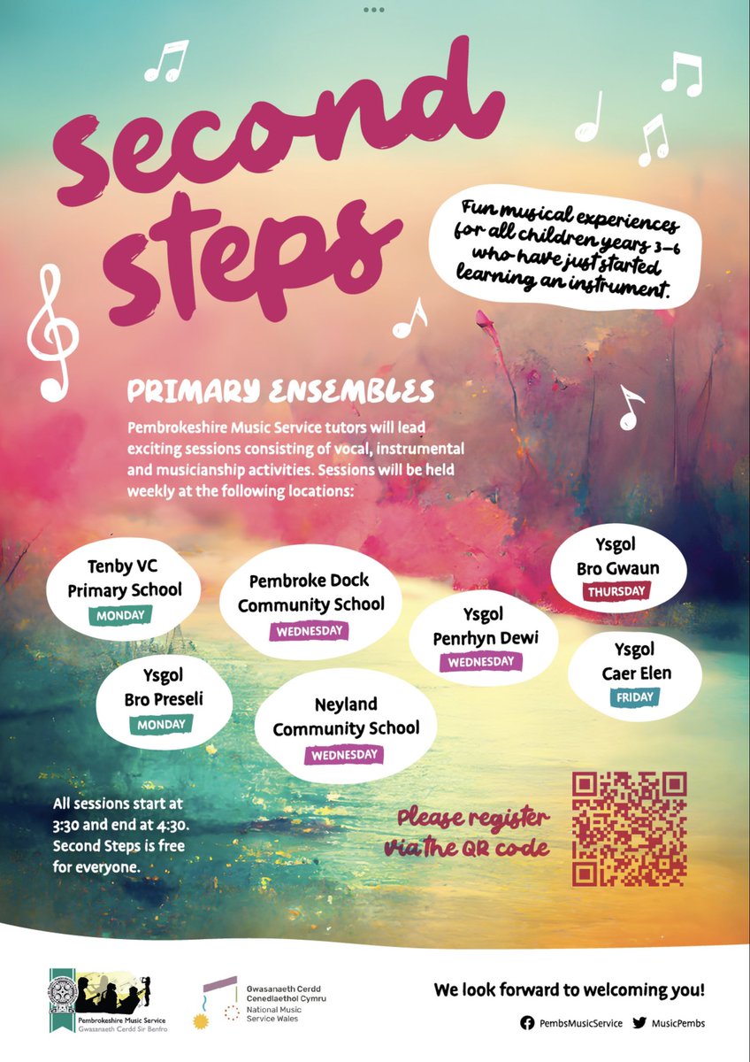 HNSFishguard's tweet photo. Free after school activity for pupils in Years 3 to 6. This is an excellent opportunity, particularly for pupils that have taken part in the First Music Experience programme in @Dosbarth4 #expressivearts #extracurricularactivity #music #performance @MusicPembs https://t.co/Zf9EC4NNS9