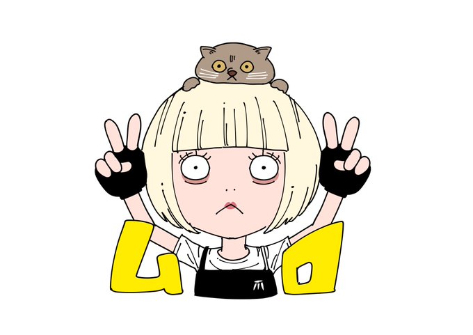 「cat on head upper body」 illustration images(Latest)