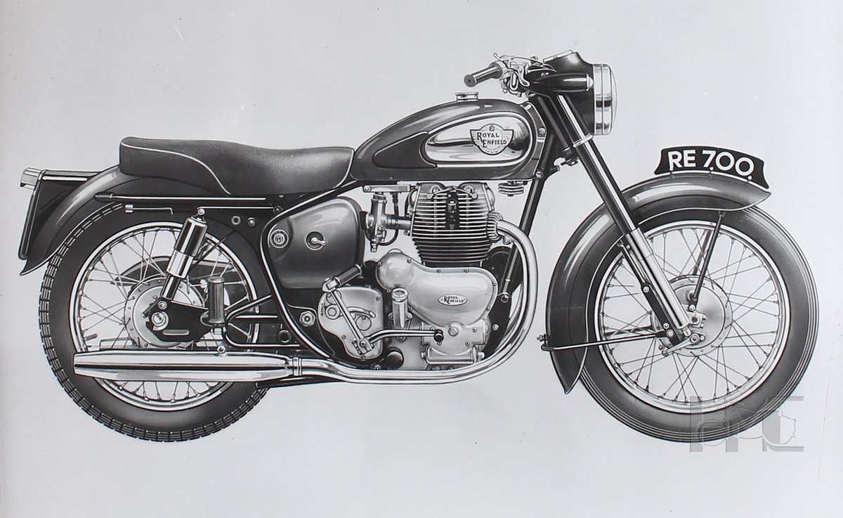 One from our archives this airbrushed factory press release would have been sent to all the major motorcycle publications of the day. 📸 #royalenfield #enfield #motorcycle #madelikeagun #1950s #classicmotorcycle #engineering #meteor #1960s #redditch #pressrelease #constellation
