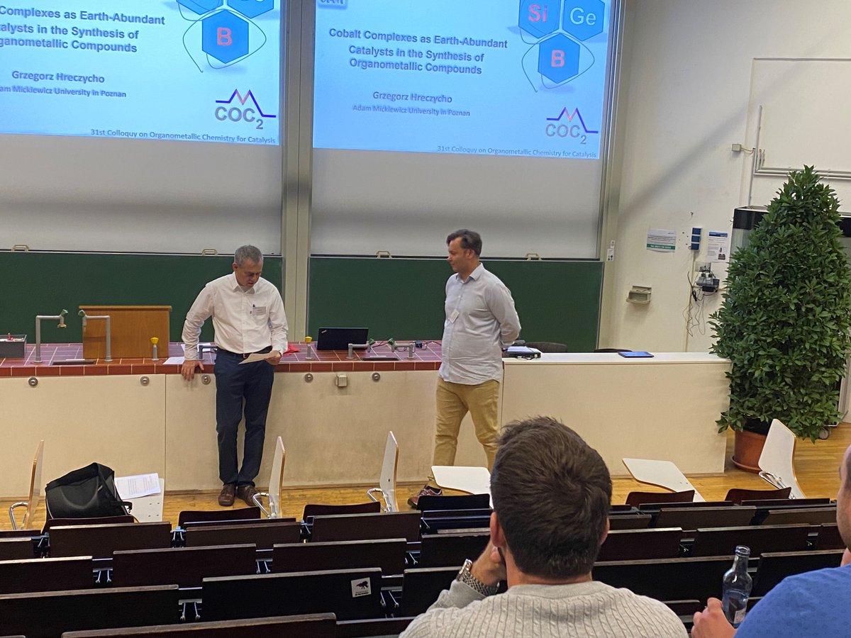 Sustainable Chemistry Centre Bayreuth (@suscentrebay) on Twitter photo Day 3 is just starting: Moshe Kol introduces Grzegorz Hreczycho who is goning to talk about “Cobalt complexes as Earth-abundant catalysts in the synthesis of organometallic compounds” <a href="/unibt/">Universität Bayreuth</a> #Bayreuth #Sustainable #Nachhaltigkeit Day 3 is just starting: Moshe Kol introduces Grzegorz Hreczycho who is goning to talk about “Cobalt complexes as Earth-abundant catalysts in the synthesis of organometallic compounds” <a href="/unibt/">Universität Bayreuth</a> #Bayreuth #Sustainable #Nachhaltigkeit