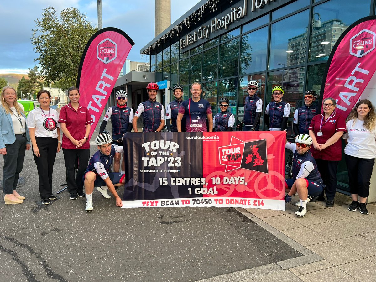 Things you love to see! 😍 One inspiring group of individuals, dedicated to raising funds for the benefit of #bloodcancer patients across the UK! Thank you to @BelfastTrust for your amazing send off for the team! 𝗧𝗲𝘅𝘁 𝗕𝗖𝗔𝗠 𝘁𝗼 𝟳𝟬𝟰𝟱𝟬 𝘁𝗼 𝗱𝗼𝗻𝗮𝘁𝗲 £𝟭𝟰