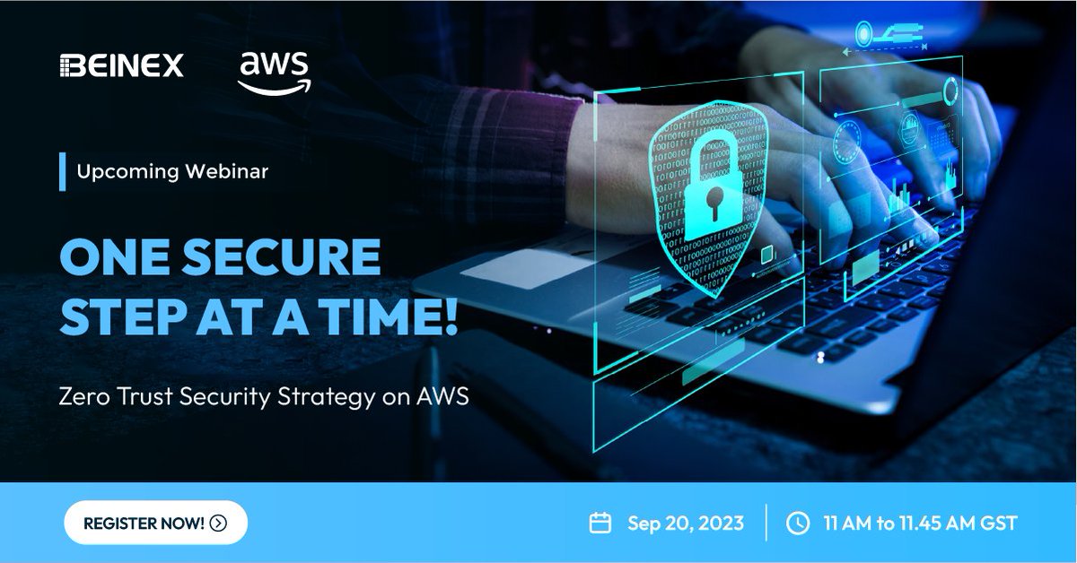 BeinexOfficial's tweet image. Explore how #AWSZeroTrust ensures that only #authorized individuals can access resources, creating an exceptionally #secure and #compliant environment for #businesses. Register now: bit.ly/3ZhllIz
#beinex #aws #cloudsecurity #securecloud #webinarinvite