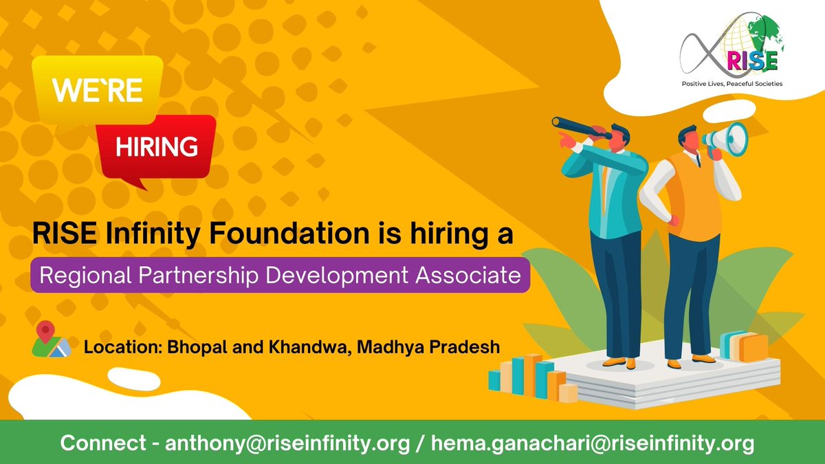 RISEInfinityF's tweet photo. Exciting Opportunity: Join RISE Infinity Foundation as a Regional Partnership Development Associate! Be a catalyst for change in Bhopal and Khandwa, MP. Apply now: https://t.co/QkQDPRQoCP

#HiringAlert #Nutrition #Impact #RISEInfinityF https://t.co/JRDShRLML3