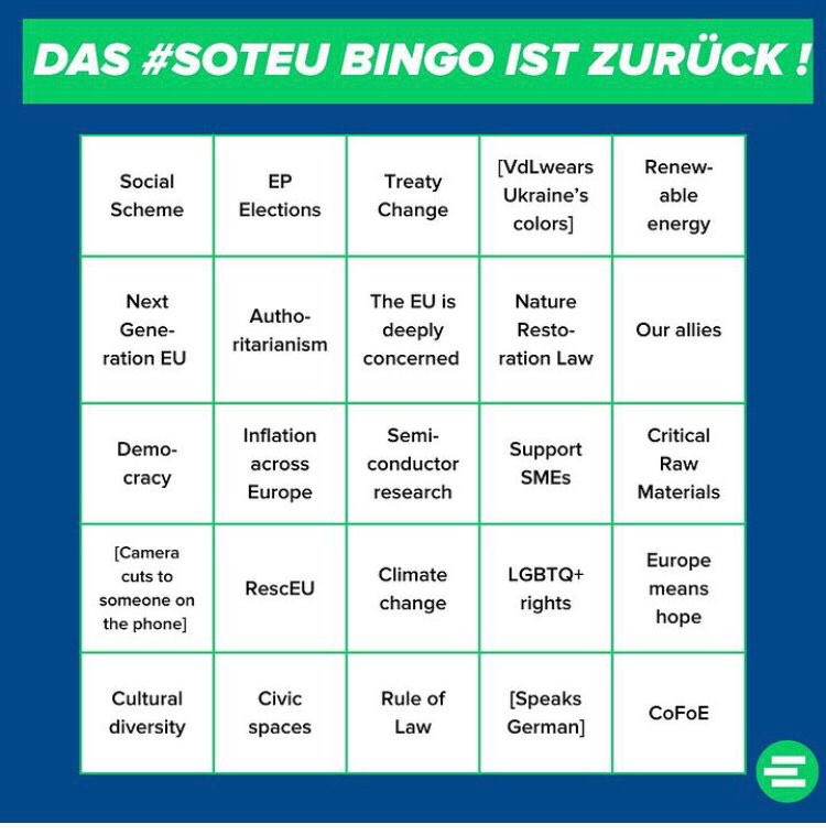 Mit dem JEF-Bingo die #soteu schauen! Have fun!