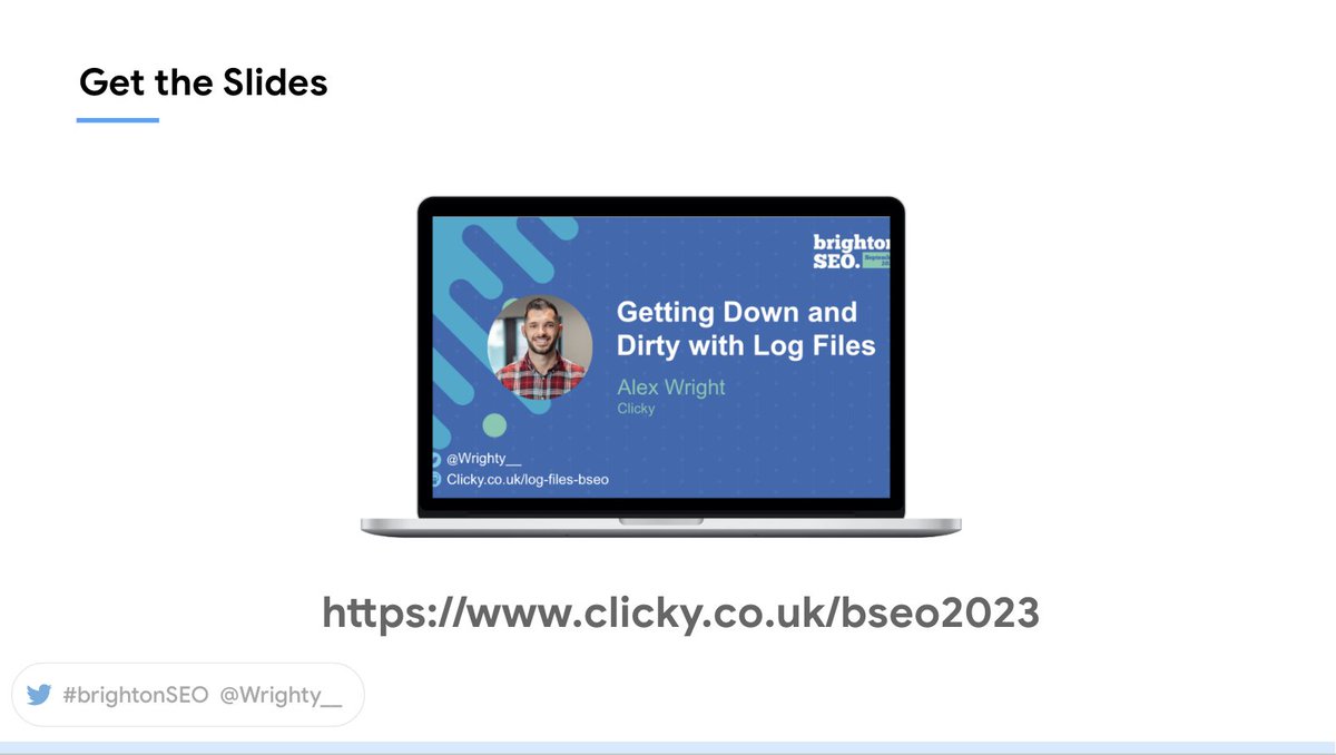 Thanks to everyone that attended my talk this morning, I hope you found it useful! 

If you want to grab the slides, you can get them from the link below: 

clicky.co.uk/bseo2023
