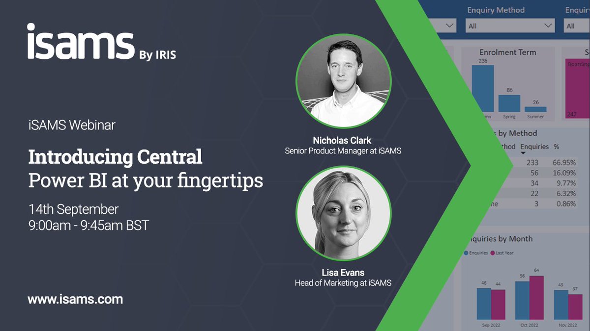 Today is the last chance to register for our upcoming webinar: Introducing Central! Have you signed up yet? 

We can’t wait to show you what Central can do for independent and international schools. Register here: hubs.li/Q021fmVC0 

#iSAMS #Central #BItools #BIreporting