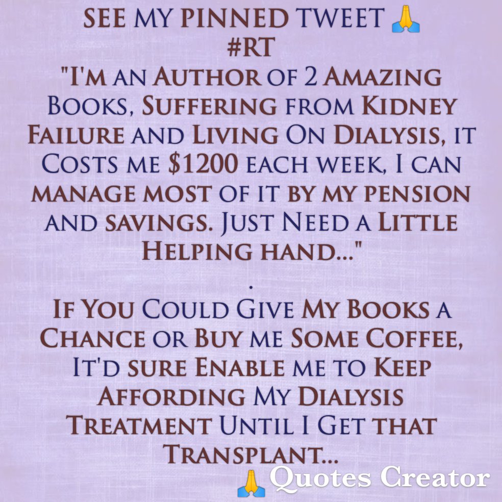 DO SUPPORT ❤️
.
MY LIFE STORY 👇
salvagewrites.blogspot.com/2022/08/help-m…
MY BOOKS 📚
amazon.com/stores/W.-Salv…
DONATE❤️☕
buymeacoffee.com/HelpTristian
Or
paypal.me/HelpTristian
.
Thanx 🙏
Jdbthfieo
@DBlack_Mountain
@fdjordanjr
@Spockout1
@kate13luna
@EDNAAND87643607
@tina_reunite
@FROzenLiberal