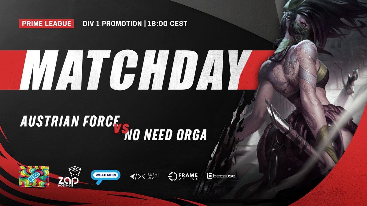Today is the day. It's us against @NNOPrime in <a href="/PrimeLeague/">Die Techniker Prime League</a> for a spot in Division 1 next season. Hopefully they don't check our YT Short🤡 where our players talk about the champions they are going to pick.

<a href="/Svenerbarr/">Sven</a>
<a href="/Nolteylol/">Noltey</a>
<a href="/OnePunchNano/">Nano</a>
<a href="/Piweklol/">zbireklol</a>
<a href="/highway_lol/">Highway</a>

#AFWILL👑