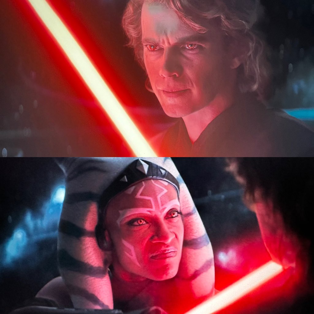 blurayangel's tweet photo. ANAKIN AND AHSOKA WITH SITH EYES 🔥🔥🔥 DAVE FILONI COOKED

#Ahsoka https://t.co/WqIG3FOv8B