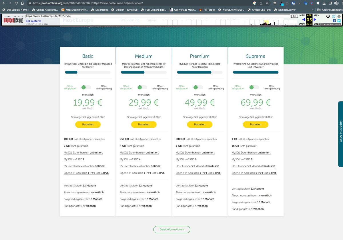 Moin, <a href="/Hosteurope/">Host Europe GmbH</a> - wie kommt es, dass mir 20% des Webspaces gekürzt wird? Habe das Produkt im Foto ganz links, nun sind's nur noch 80 GB &amp; teurer wird es auch.