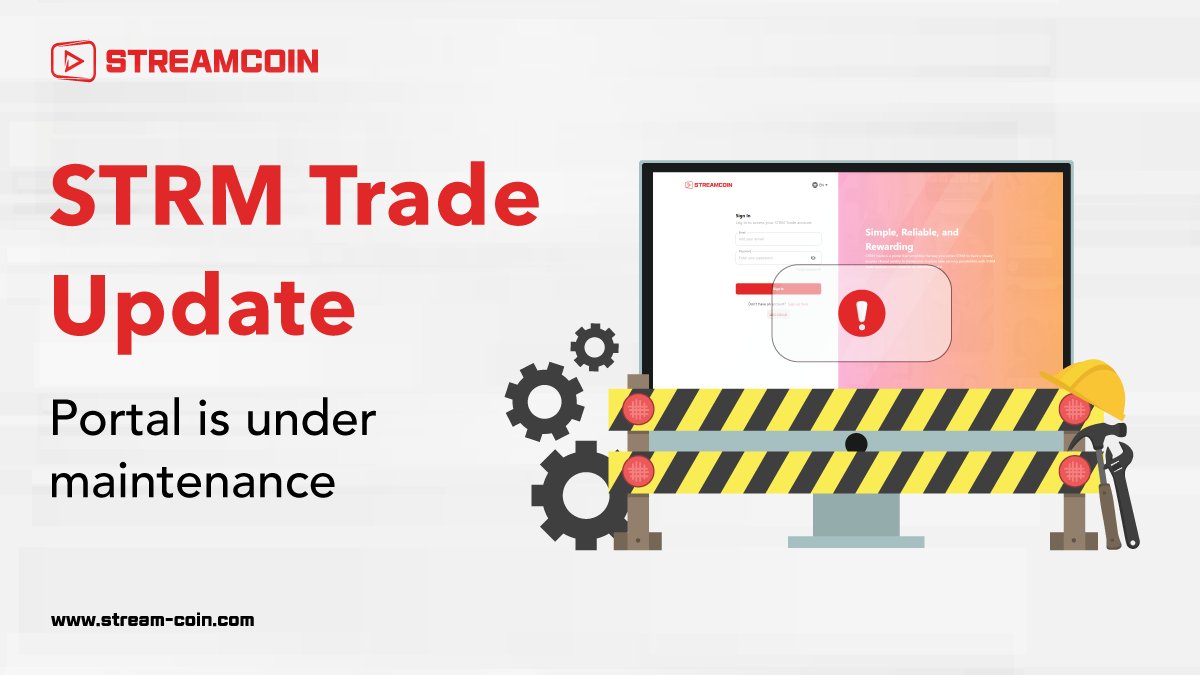 streamcoin_strm's tweet photo. 📣Attention, #STRMTrade users!
👨💻The trading portal is currently under #maintenance. To stay updated with our latest announcements, please make sure to follow our official social media channels.
😇Thank you for your continued #support!
#StreamCoin #STRM #UnderMaintenance #Update #Crypto #CryptoTwitter #CryptoCommunity
