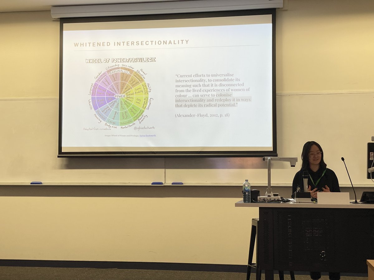 I learnt so much from @janechen_au's preso on unbuzzwordifying intersectionality. Jane summarised key ways its used incorrectly & I came away aiming to learn more and do better in my own research! Biggest learning: It's not about demographic traits. Instead about systemic traits.