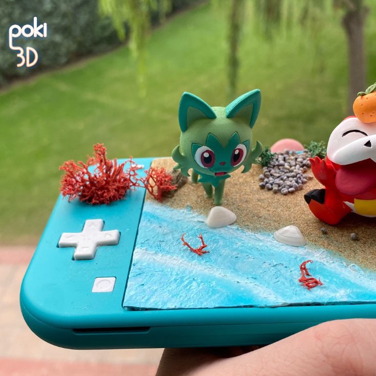 poki3D's tweet photo. 🌊 Nintendo Switch Pokémon Escarlata y Púrpura con los starters de Paldea 🌴

⚪️ Consola no funcional con Sprigatito, Fuecoco y Quaxly impresos y pintados a mano. Mar hecho con efecto agua y arena. Colabs con @rqlworld

✨ Se aprecian RTs y Likes✨

📩 Encargos MD! #TesoroPokemon https://t.co/et6eFDLxx2