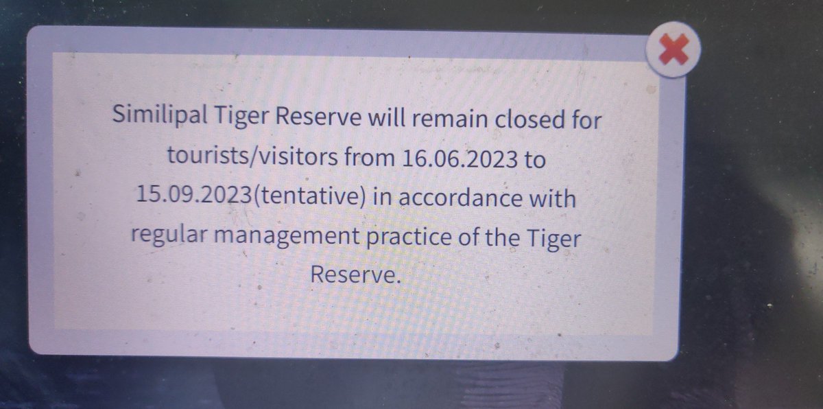 pat_india's tweet photo. @Similipal_South ...please advise when similipal will be opened to the public . on the website it shows tentative date 15th Sept 2023and on the same website displays it will be opened on 1st November ..please advise correct date https://t.co/x7fBoisRHo