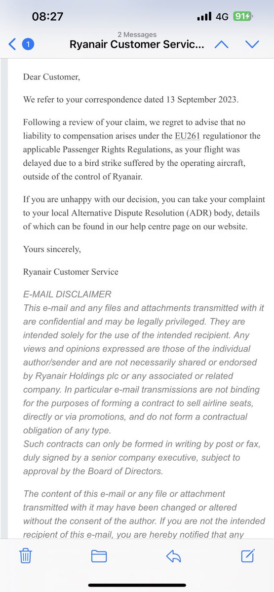 Callum_Ham77's tweet photo. @Ryanair I slept in the airport for 17 hours. You gave us no apology no money for food or drink and now your saying I can’t get compensation because the bird hit the plane. Which is a lie because your staff told us our flight was delayed due to the working hours of the pilot. https://t.co/fKuCyVuQwr