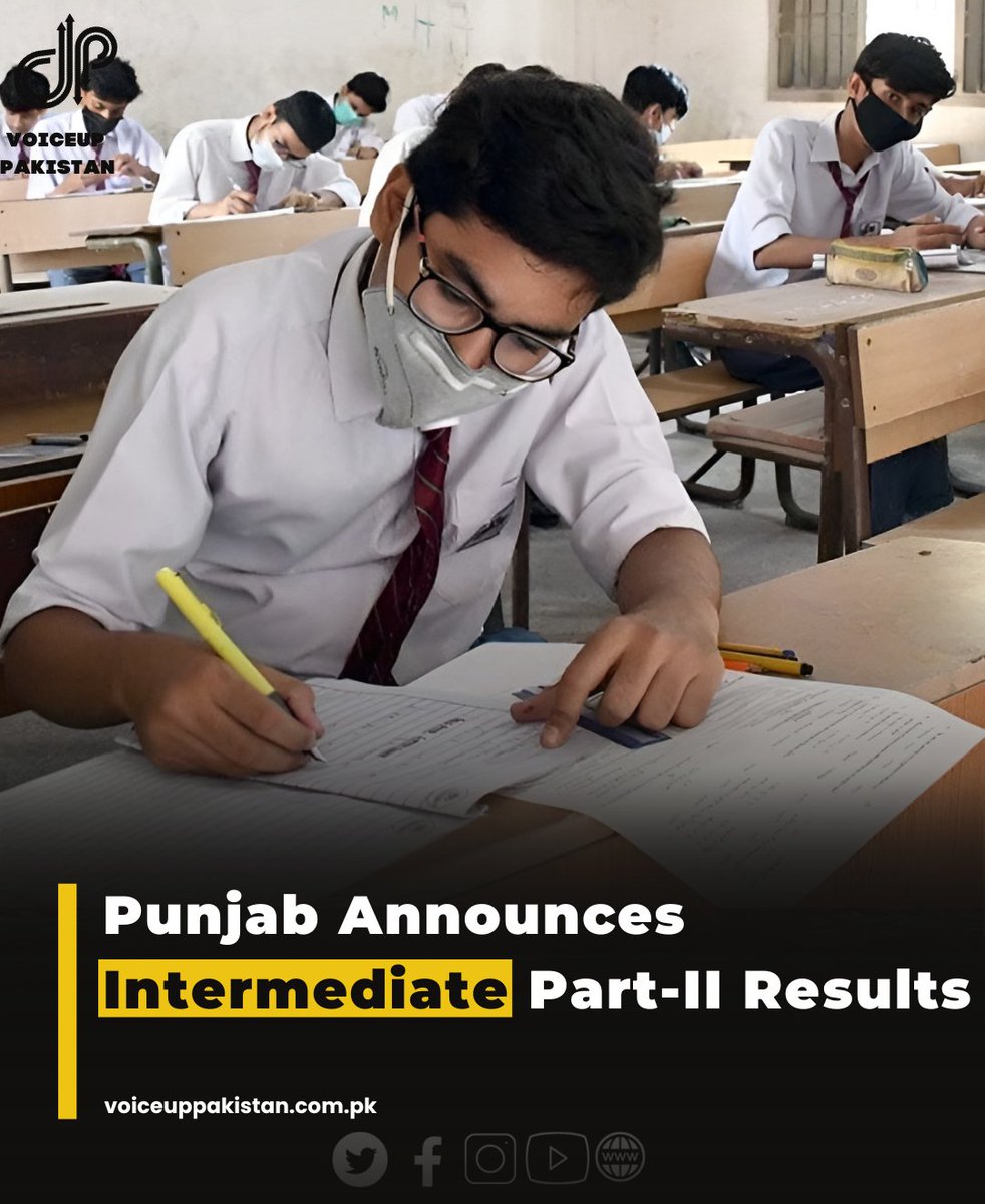 VoiceupPakistan's tweet photo. All Punjab educational boards, including the Rawalpindi board, have officially unveiled the gazette result for the Intermediate Part-II examinations held in 2023.

#punjab #intermediate #partll #results #ReconductETEAMDCAT https://t.co/AWY6eyo6J1
