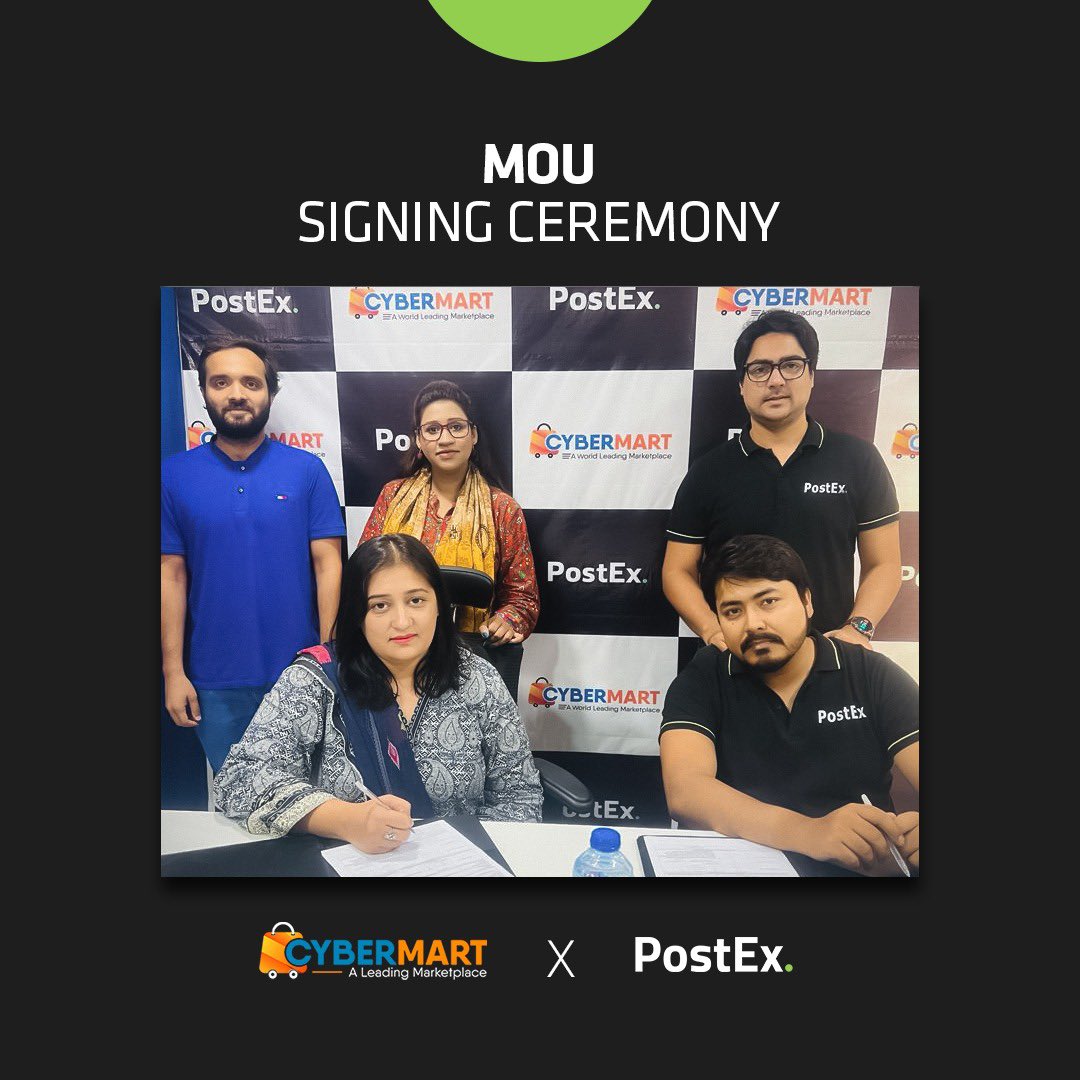 PostEx. X CyberMart Excited to announce that PostEx. has signed an MOU with Cybermart to provide hassle free deliveries in over 700 cities across Pakistan. #PostEx #Cybermart